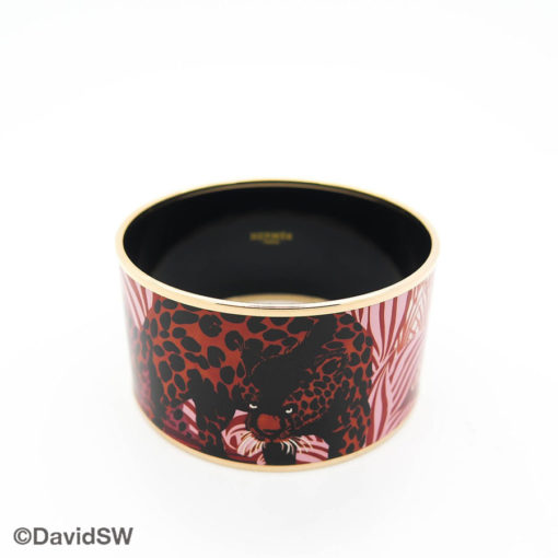 Hermés Enamel Grand Jungle of Eden Bangle Runway Pink