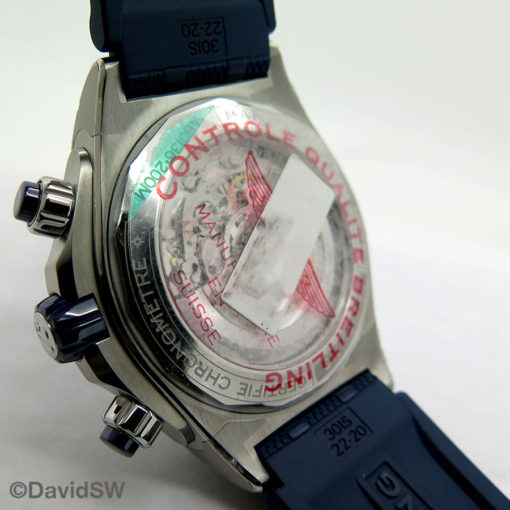 Breitling Super Chronomat B01 44mm on Rubber Strap with Blue Dial - Image 4