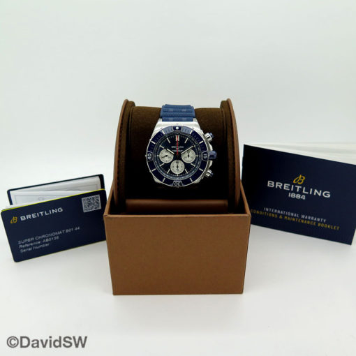 Breitling Super Chronomat B01 44mm on Rubber Strap with Blue Dial - Image 2