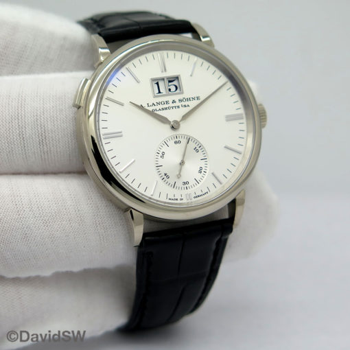 A. Lange & Sohne 381.026 Saxonia Outsize Date Automatic 18K White