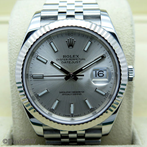 Rolex 126334 Datejust 41 with Silver Stick Dial on Jubilee - DavidSW