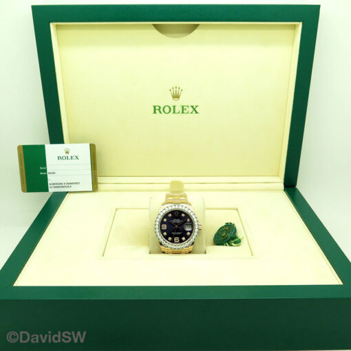 Rolex 86285 Datejust Pearlmaster 18K Rose Gold with Aubergine