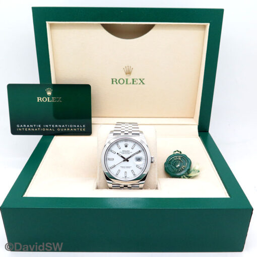 Rolex 126300 Datejust 41 with White Stick Dial on Jubilee - Image 2