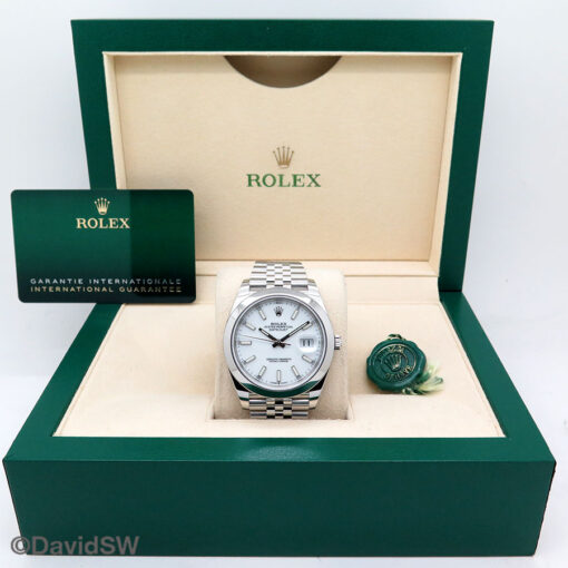 Rolex 126300 Datejust 41 with White Stick Dial on Jubilee - Image 2