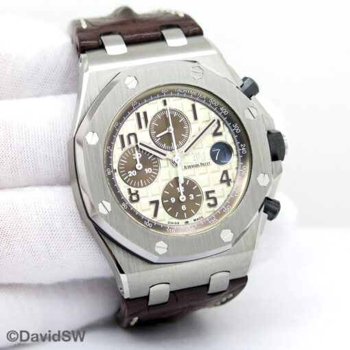 Audemars Piguet 26470ST Royal Oak Offshore Chronograph with Khaki Dial on Alligator