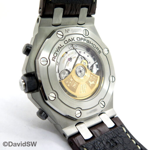 Audemars Piguet 26470ST Royal Oak Offshore Chronograph with Khaki Dial on Alligator - Image 4