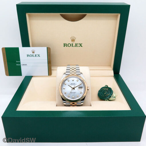 Rolex 126333 Datejust 41 18K/SS with Mother of Pearl Diamond Dial on Jubilee - Image 2
