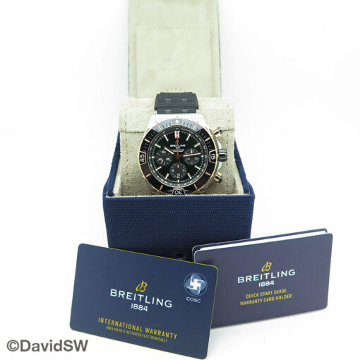 Alternative view of Breitling UB0136 Super Chronomat B01 Chronograph 18K/SS with Green Dial
