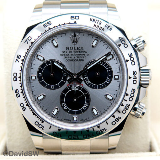 Rolex 116509 Cosmograph Daytona 18K White Gold with Steel Dial - Image 3
