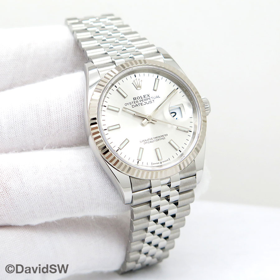 Rolex 126234 Datejust with Silver Stick Dial on Jubilee - DavidSW