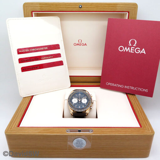 Omega Speedmaster Bronze Gold Chronoscope Chronograph with Dark Brown Dial on Leather - Image 2