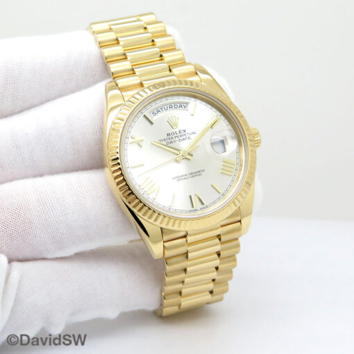 Rolex 228238 Day Date 40 18K Yellow Gold with Silver Roman Dial
