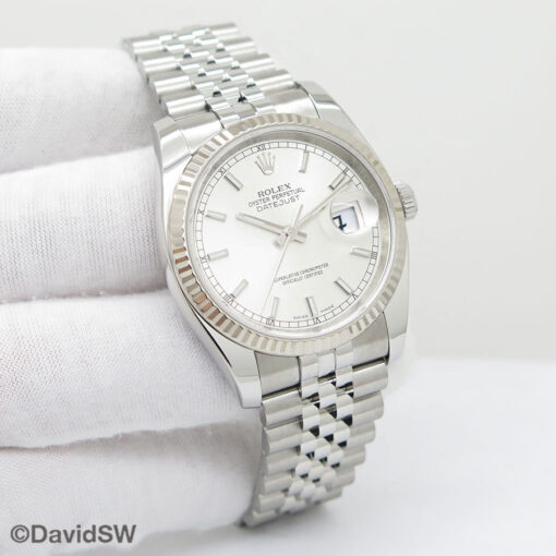 Rolex 116234 Datejust with Silver Stick Dial on Jubilee
