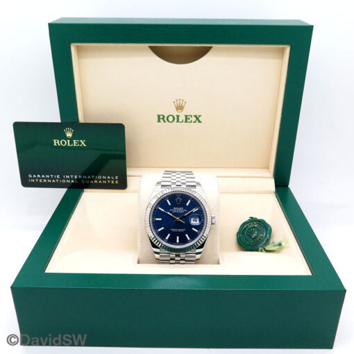 Rolex 126334 Datejust 41 with Blue Fluted Motif Stick Dial on Jubilee - Image 2
