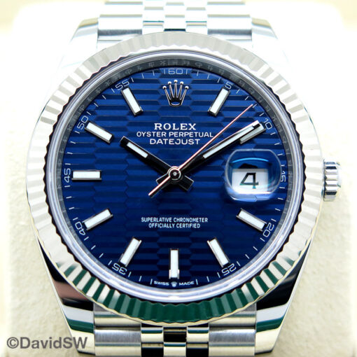 Rolex 126334 Datejust 41 with Blue Fluted Motif Stick Dial on Jubilee - Image 3