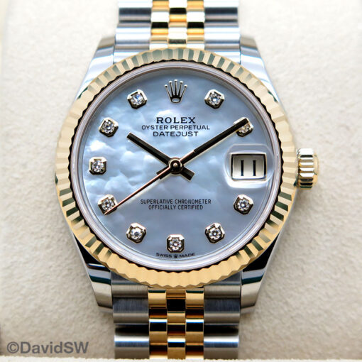 Rolex 278273 Datejust 18K/SS with White Mother of Pearl Diamond Dial on Jubilee - Image 3