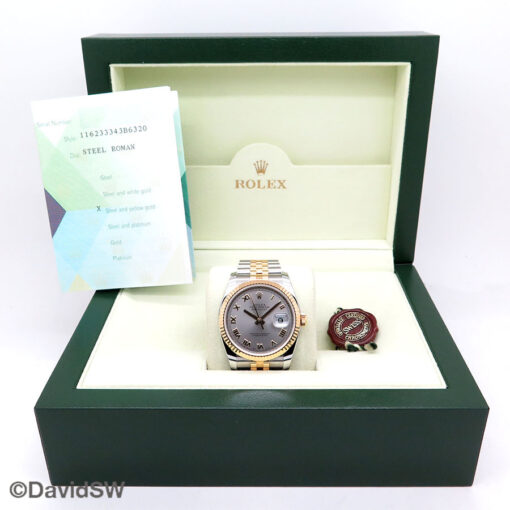 Rolex 116233 Datejust 18K/SS with Steel Roman Dial on Jubilee - Image 2