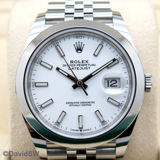 Rolex 126300 Datejust 41 with White Stick Dial on Jubilee - Image 3