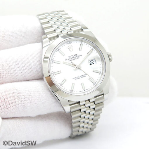 Rolex 126300 Datejust 41 with White Stick Dial on Jubilee