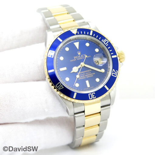 Rolex 16613LB Submariner 18K/SS with Blue Dial