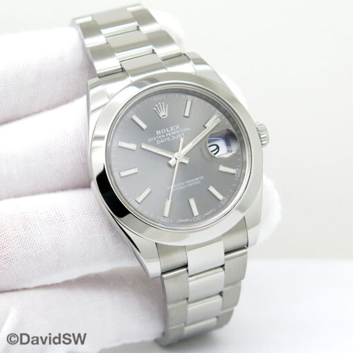 Rolex 126300 Datejust 41 with Slate Stick Dial on Oyster