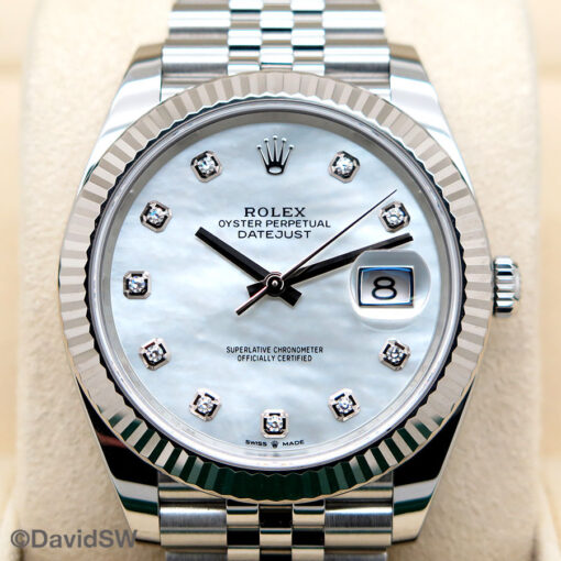 Rolex 126334 Datejust 41 with Mother of Pearl Diamond Dial on Jubilee - Image 3
