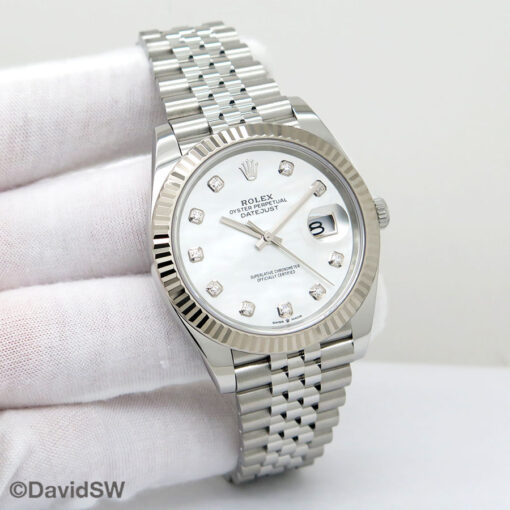 Rolex 126334 Datejust 41 with Mother of Pearl Diamond Dial on Jubilee