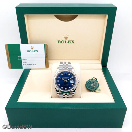 Rolex 126334 Datejust 41 with Blue Diamond Dial on Jubilee - Image 2