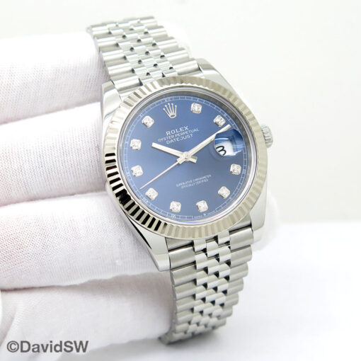 Rolex 126334 Datejust 41 with Blue Diamond Dial on Jubilee