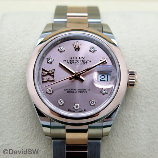 Rolex 279161 Datejust 18K/SS with Rose Diamond Dial & IX on Oyster - Image 3