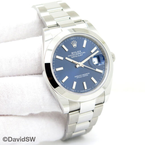 Rolex 126300 Datejust 41 with Blue Stick Dial on Oyster