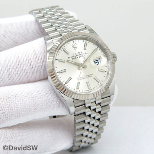 Rolex 126234 Datejust with Silver Stick Dial on Jubilee