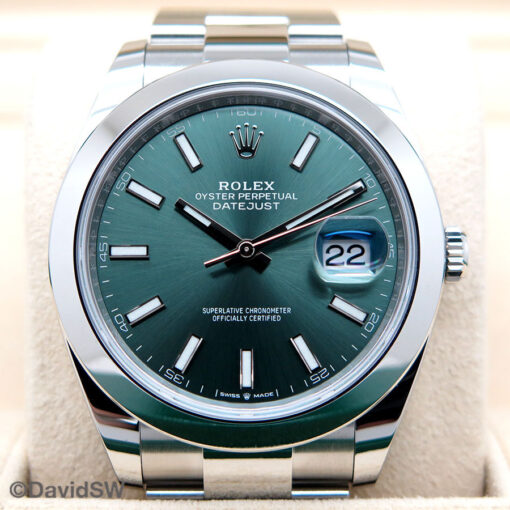Rolex 126300 Datejust 41 with Mint Green Dial on Oyster - Image 3