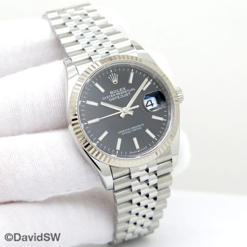 Rolex 126234 Datejust with Black Stick Dial on Jubilee