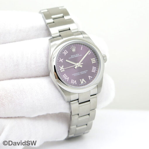 Rolex 177200 Oyster Perpetual with Grape Roman Dial on Oyster