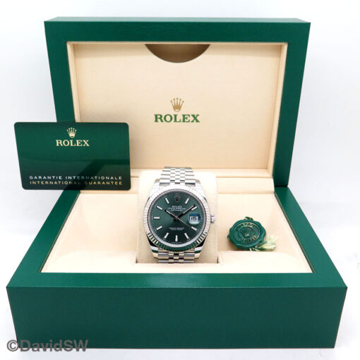 Rolex 126334 Datejust 41 with Mint Green Stick Dial on Jubilee - Image 2