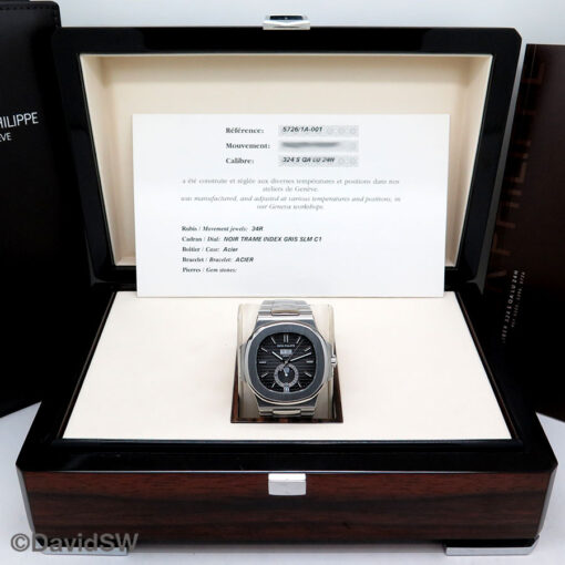 Patek Philippe 5726/1A Nautilus Annual Calendar Moonphase with Black Dial - Image 2