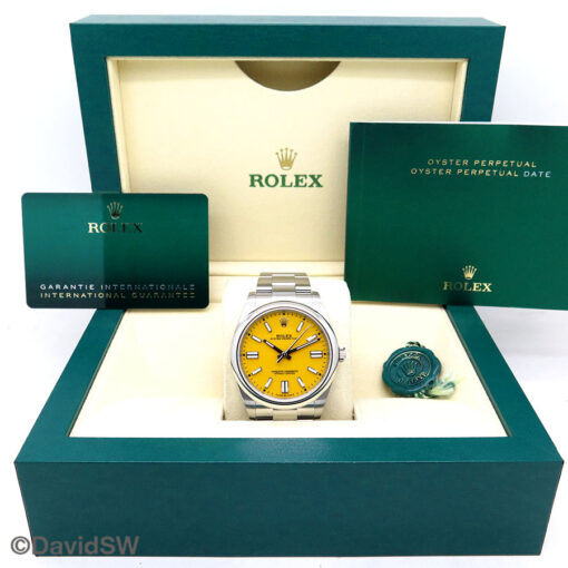 Rolex 124300 Oyster Perpetual 41mm with Yellow Dial - Image 2