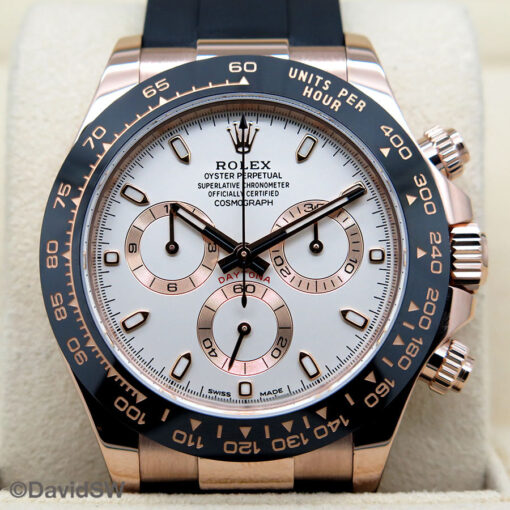 Rolex 116515LN Cosmograph Daytona 18K Rose Gold with Ivory Dial on Oysterflex - Image 3
