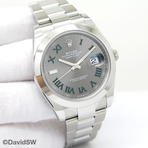 Rolex 126300 Datejust 41 with Slate Roman Dial on Oyster
