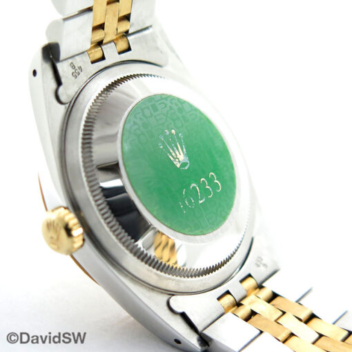 Rolex 16233 Datejust 18K/SS with Champagne Stripe Motif Dial on Jubilee - Image 4