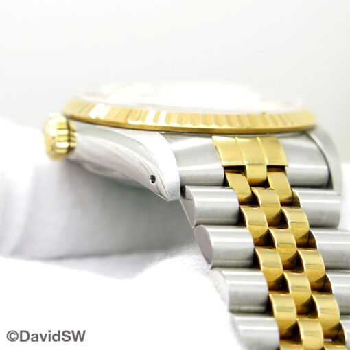 Rolex 16233 Datejust 18K/SS with Champagne Stripe Motif Dial on Jubilee - Image 8