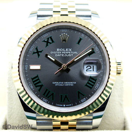 Rolex 126333 Datejust 41 18K/SS with Slate Roman Dial on Jubilee - Image 3