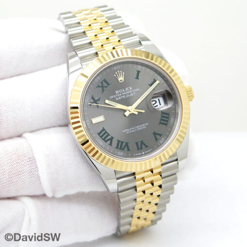 Rolex 126333 Datejust 41 18K/SS with Slate Roman Dial on Jubilee