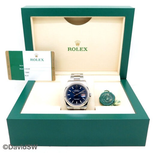 Rolex 116234 Datejust with Blue Stick Dial on Oyster - Image 2