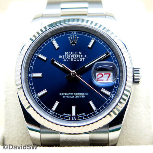 Rolex 116234 Datejust with Blue Stick Dial on Oyster - Image 3