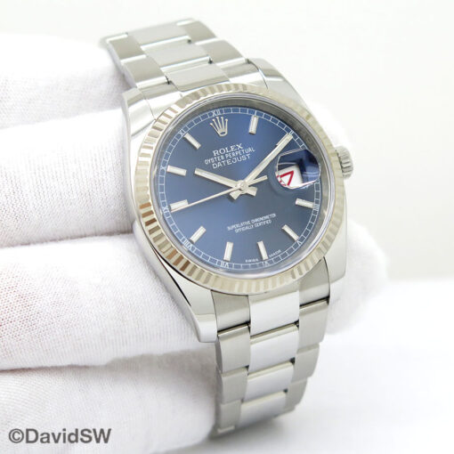 Rolex 116234 Datejust with Blue Stick Dial on Oyster
