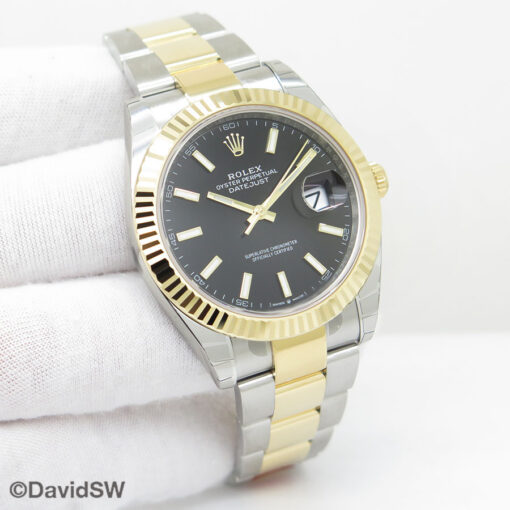 Rolex 126333 Datejust 41 18K/SS with Black Stick Dial on Oyster