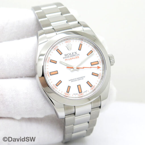 Rolex 116400 Milgauss with White Dial