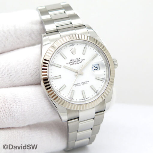 Rolex 126334 Datejust 41 with White Stick Dial on Oyster